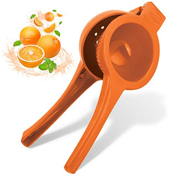 Alpine Cuisine Orange Squeezer with hook - Handheld Aluminum Citrus Juicer, Manual Citrus Juicer press, Orange & Lemon Press - Kitchen Tools and Gadgets for Making Fresh Juice - 9.1 x 3.5 Inches