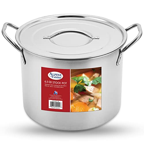 Alpine Cuisine AI14437-6 Aramco Stock Pot Stainless Steel, 6.5-Quart