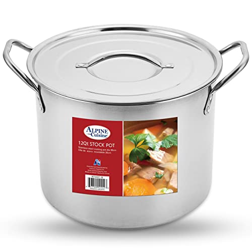 Aramco AI14437-12 Alpine Cuisine Stock Pot, 12-Quart, Stainless Steel