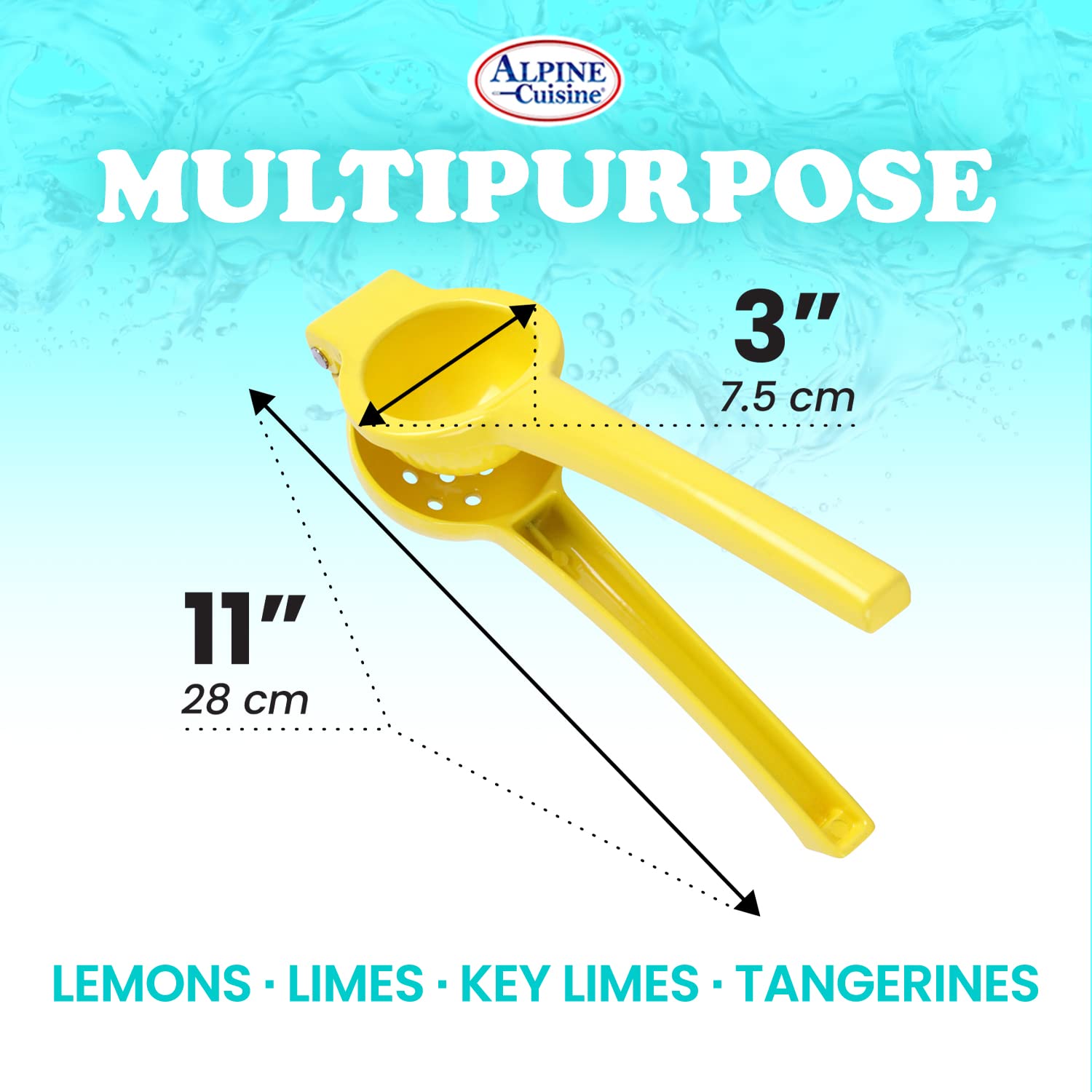 Alpine Cuisine Lemon Squeezer Heavy Duty 2.95IN - Handheld Aluminum Ci
