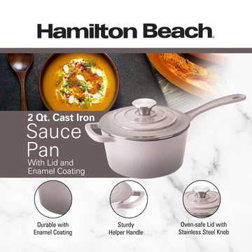  Hamilton Beach Stainless Steel 7-Quart Dutch Oven -  Professional Premium Oven Safe Stock Pot with Ergonomic Handle & Glass Lid  - Fryer Pot for Braising: Home & Kitchen