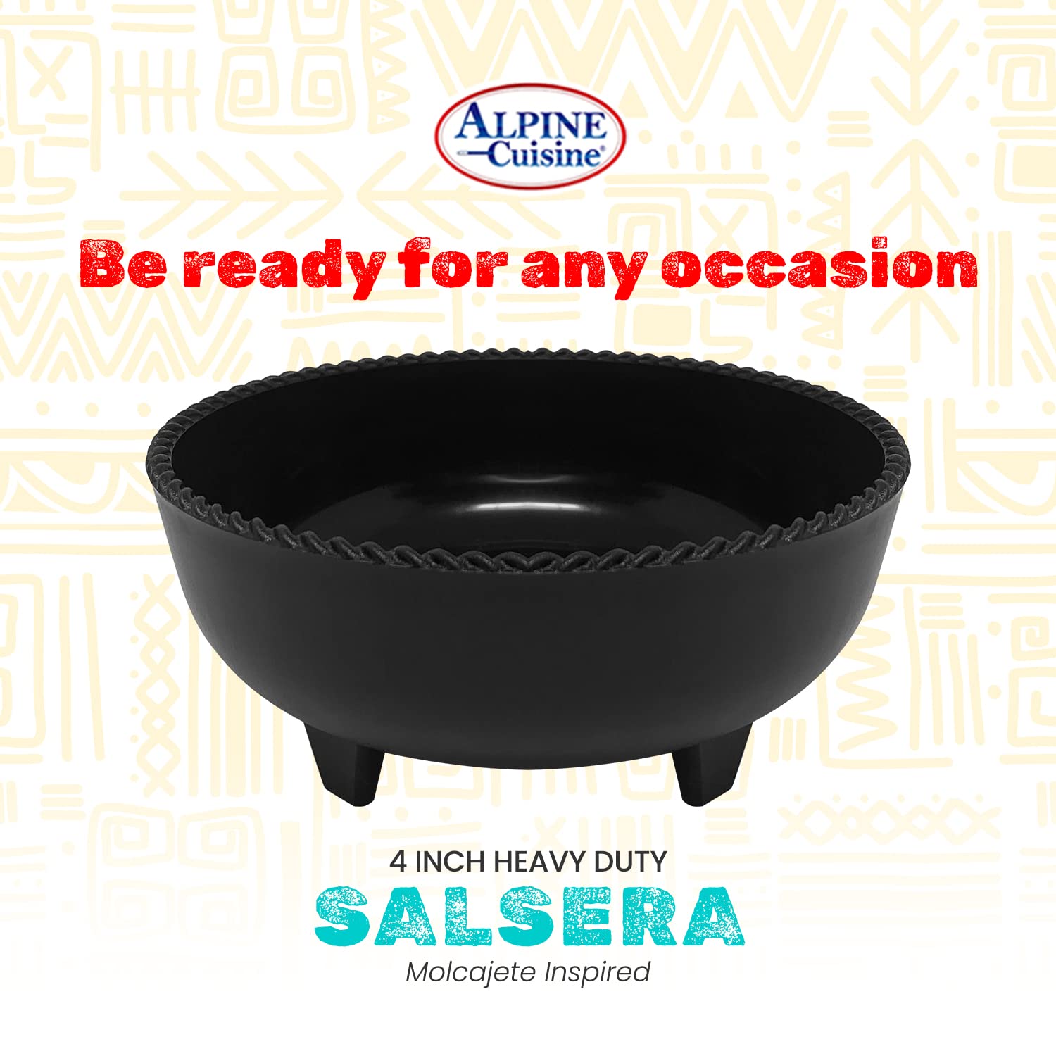 Alpine Cuisine Small Salsa Bowls (Molcajete) 3pc Set, High-Quality & Food  Grade Plastic Material, Heavy Duty & Easy to Clean, Multi-Purpose Salsa  Bowl