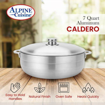 Alpine Cuisine Aluminum Steamer Stock Pot with Cooking Pot Lids 52 Qua