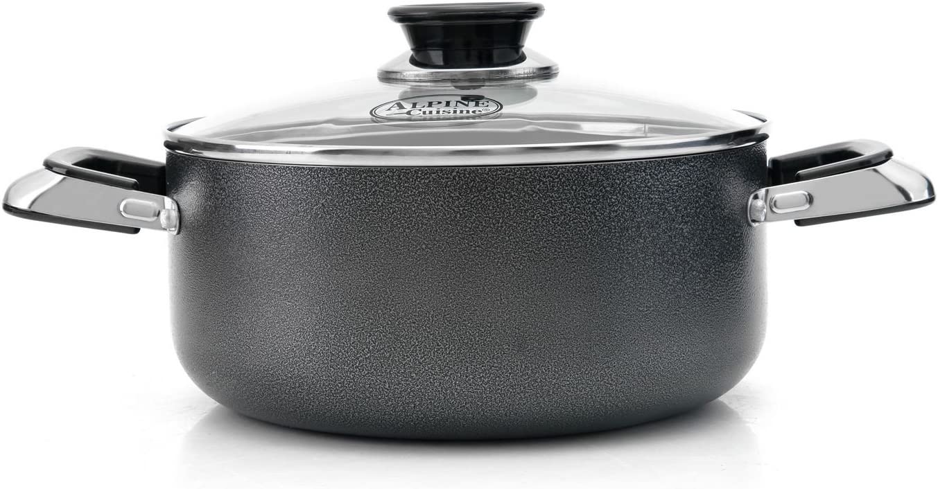 Alpine Cuisine Aluminum Cookware Set 7 Pc Set, Nonstick Coating Saucep