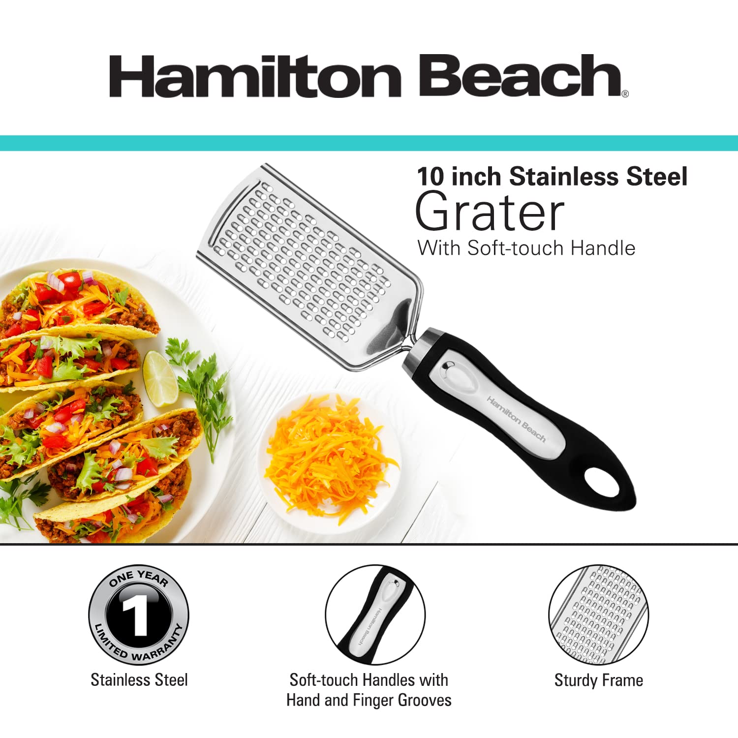 Hamilton Beach Can Opener 8.5in Soft Touch PP Handle, Stainless Steel