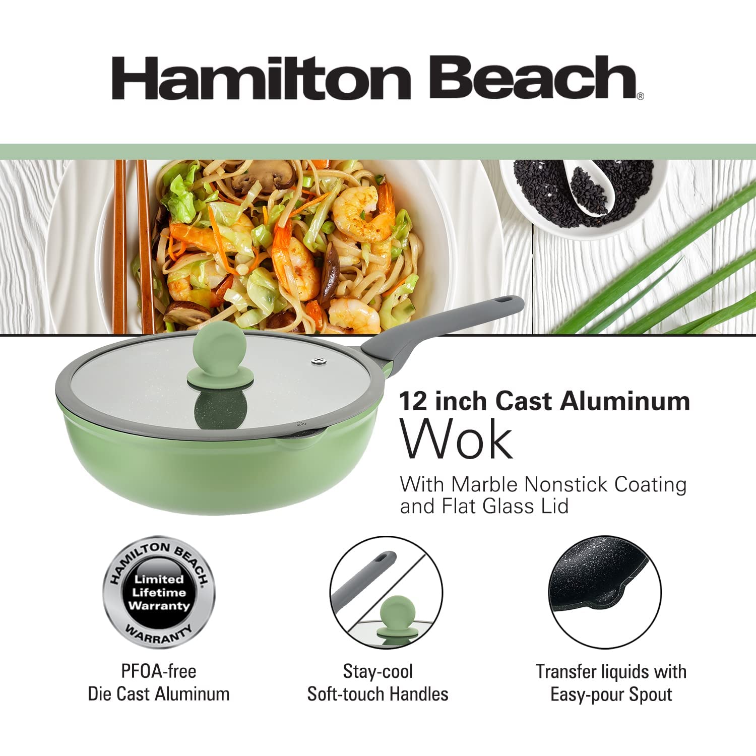 Hamilton Beach 8-Quart Aluminum Non-Stick Dutch Oven with Glass Lid at