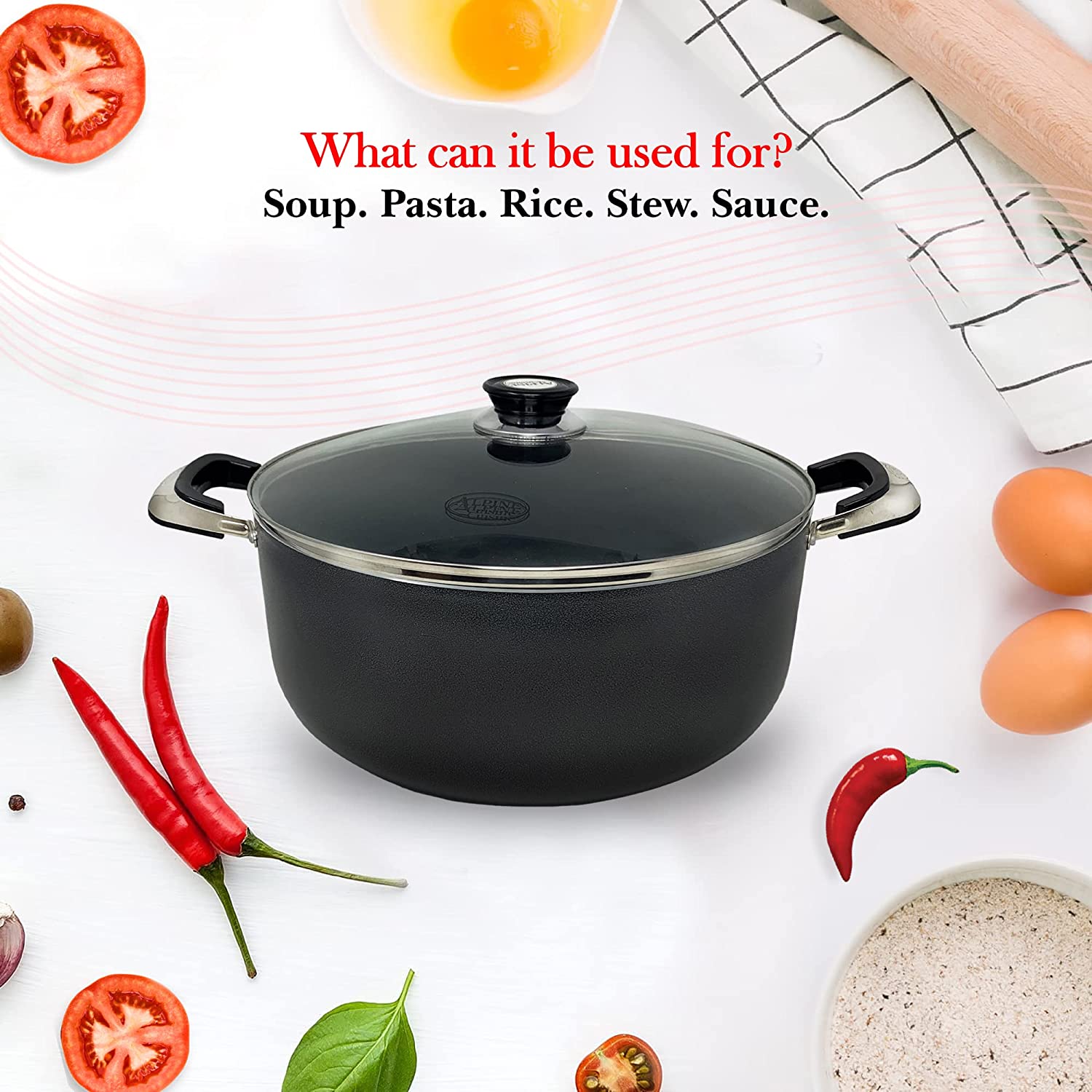 The Hot Chick Alpine Cuisine 13-Quart Non-Stick Dutch Oven