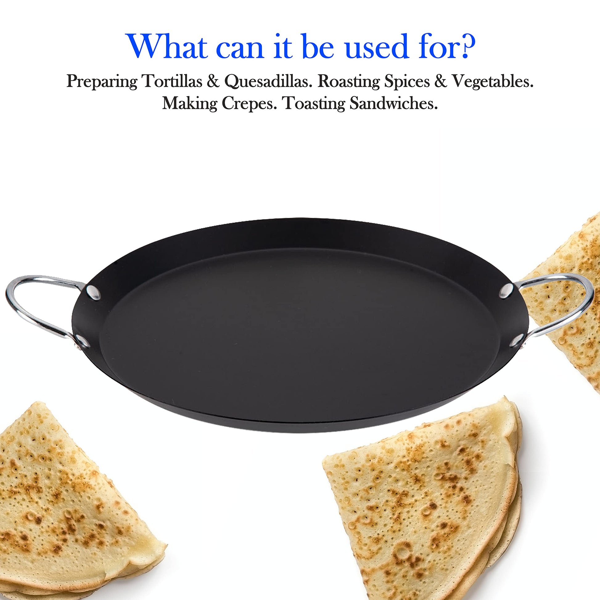 Ematik Comal 12” Aluminum Non-Stick Round Griddle Pan Sarten Griddle –  Kitchen & Restaurant Supplies
