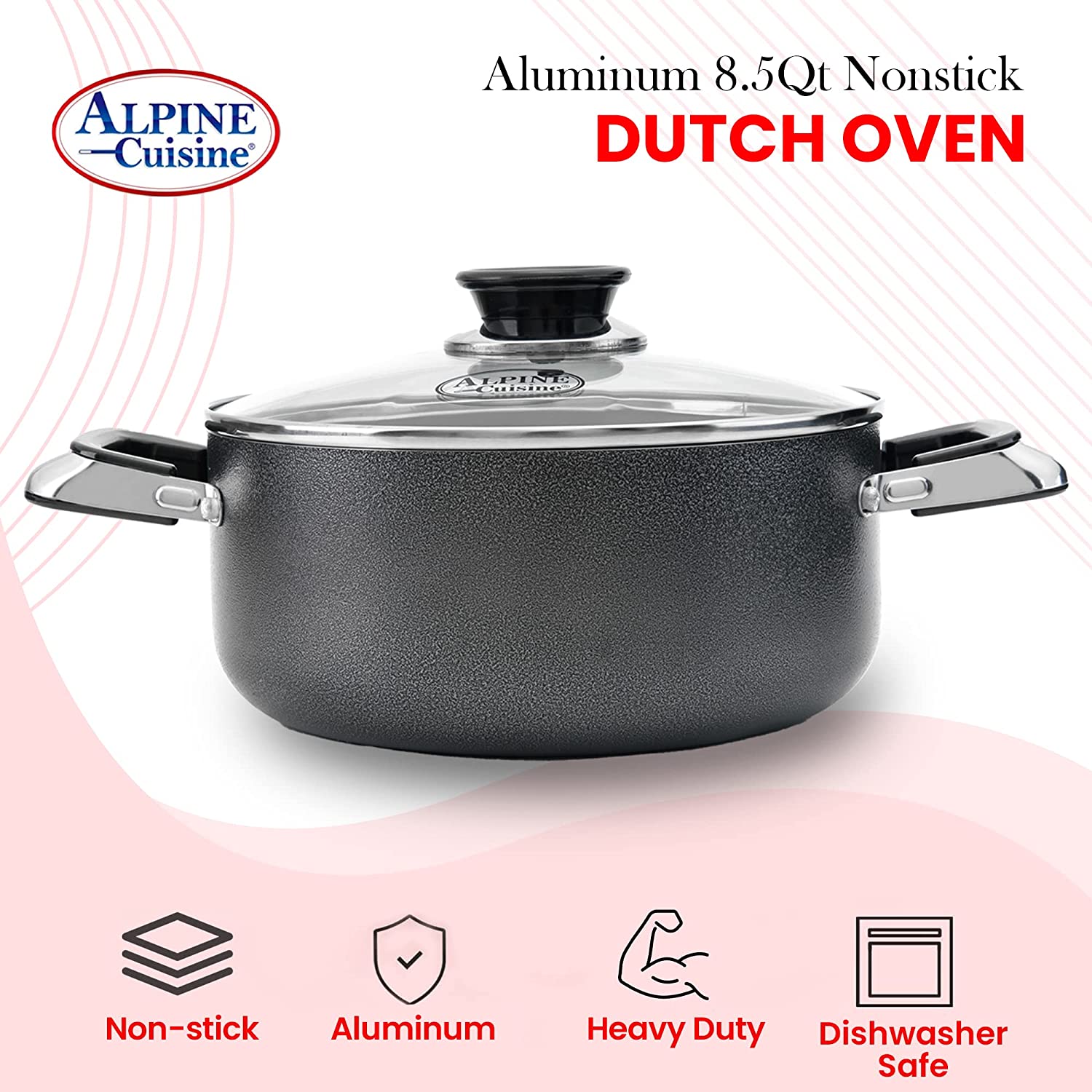 Alpine Cuisine 10 qt. Aluminum Dutch Oven