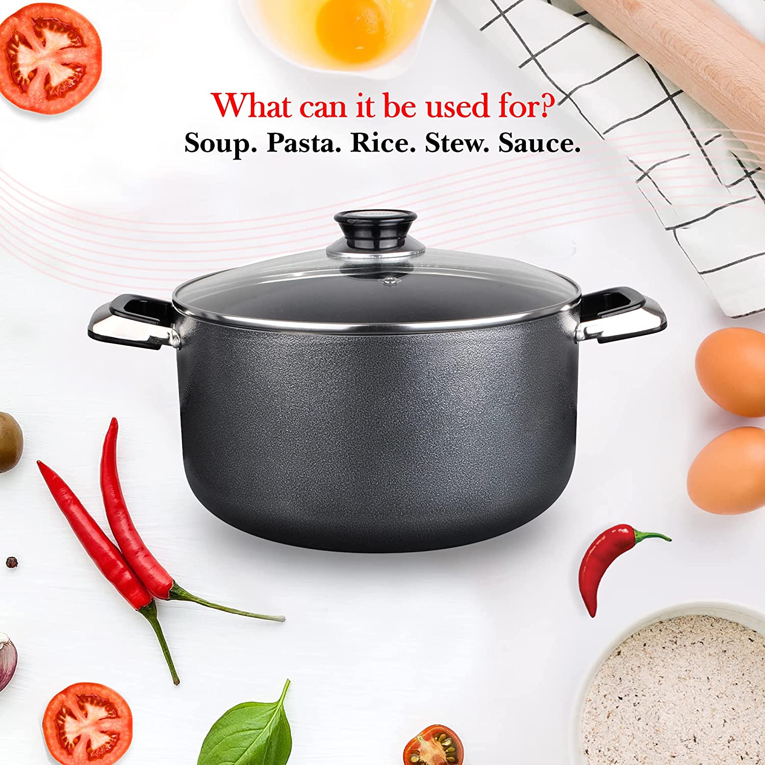 Lightweight Dutch Oven Alpine Cuisine 13QT Non-Stick Dutch Oven